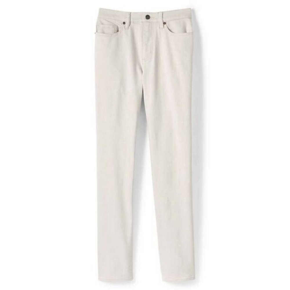 NWT LANDS' END WOMEN'S HIGH‎ RISE STRAIGHT LEG JEANS COLOR BIRCH 4P (PETITE)
